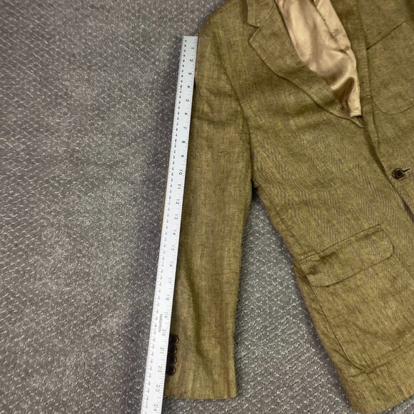 Lands End Baird McNutt Blazer Sport Coat Men's 38R Fits 36S Golden Brown Linen - Picture 12 of 15